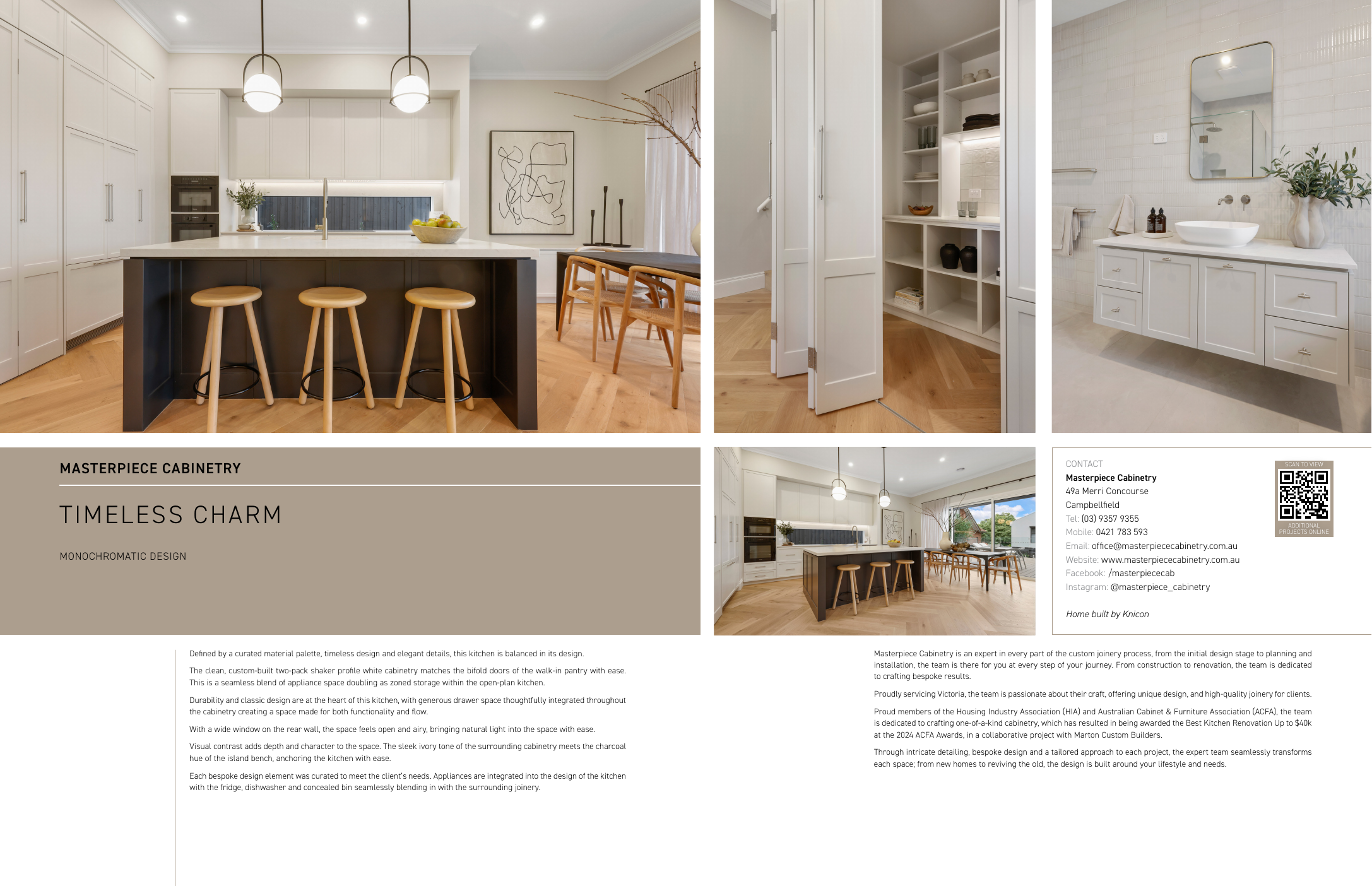 Masterpiece Cabinetry feature in Melbourne Kitchen and Bathroom magazine